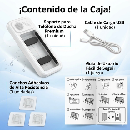 Soporte de Ducha 360° con Bluetooth